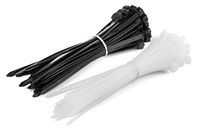 Maximm Cable 8" Black & White Zip Ties [100 Pack] Heavy Duty Holds 160 Lbs