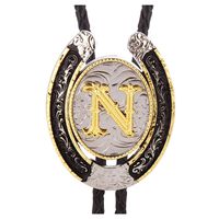 Bolo Tie for Men- Golden Initial Letter ABCDMJR to Z Western Cowboy Bolo Tie for Women