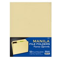 BAZIC 1/3 Cut Letter Size Manila File Folder (12/Pack), Case of 48 (3100-48)