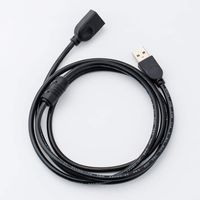 USB 2.0 A-Male to A-Female Extension Cable with 1.5 m / 4.9 Feet for PC Laptop, Card Reader, Keyboard, Printer, Scanner, Camera etc.-Black