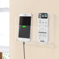 Joqixon Acrylic Remote Control Holder Wall Mount Remote Holder Wall Adhesive TV Remote Caddy for Wall Media Organizer Box Clear