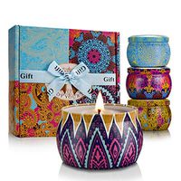 Scented Candles Gift Set for Women Aromatherapy Natural Soy Wax 4.4 Oz Portable Travel Tin Mother's Day Birthday Gift