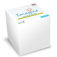 EARTHCUBE Graph Paper 3.5 Inch Note Cube (Not Sticky) Made in USA (Paper US or CAN) 100% Recycled 700 Tear-off Pages (Not Loose) Blue Grid Printed on Top Side of Each Sheet 40% Opacity