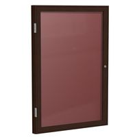 Ghent 2" x 1 1/2" Wood Frame Walnut Finish Enclosed Flannel Letter Board, Burgundy (PN121 1/2B-BG)