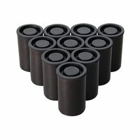 Plastic Film Canister with Lids, Pack of 10 (Black)
