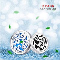 MESINYA 2pcs 30mm Car Diffuser Vent Clip Aromatherapy Essential Oil Stainless Steel Diffuser Locket 14pcs Felt Pads (Music Note & Cloud)