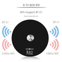 DHong Android TV Box 4G+32G, Support Miracast Screen Share Bluetooth 4.1 Dual Channel WiFi 2.4Ghz 5.8Ghz, R10 RK3328 RAM 4G EMMC 32G 4K 1080P HDR to SDR