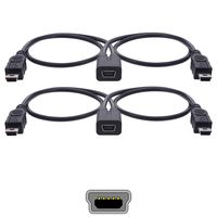 ARECORD for Garmin USB Split Adapter Cable - Car Charger Splitter Mini USB Female to Dual Mini USB Male Port Dash Cam Radar Detector MP3 MP4 Wireless Speaker GPS Charging Cable Extension Cord (2PCS)