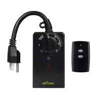 BN-LINK Outdoor 24-Hour Water Resistant Photoelectric Countdown Timer Photocell Light Sensor (2, 4, 6 or 8 Hours Countdown Mode) 2 Grounded Outlets Remote Control (100ft Range) for Home and Garden