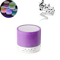 LED Colorful Speaker, Portable Wireless Bluetooth Speaker Multicolored LED Themes, Handsfree/Phone/PC/Micro SD/USB Disk/Aux-in (Purple)