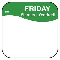 DayMark Day of the Week 3/4" x 3/4" Removable Label, Friday, Blue (2,000 Labels)