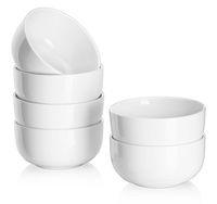 DOWAN 10 Ounces Porcelain Bowl Set, 6 Packs, White