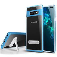 Grotech Galaxy S10 Plus Kickstand Case, Clear Holder Hard PC Soft TPU Bumper Dual Layer Shockproof Slim Fit for Samsung Galaxy S10 Plus (Blue)
