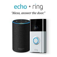 Echo (2nd Generation) - Charcoal Fabric with Ring Video Doorbell 2