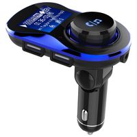 Coohole USB Charger,Car Kit Handsfree Wireless BT FM Transmitter LCD MP3 Player USB Charger (Blue)