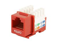 Monoprice Cat5E Punch Down Keystone Jack, Red (105375) (2 Pack)