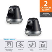 Samsung SNH-V6410PN SmartCam Pan/Tilt Full HD 1080p Wi-Fi IP Camera Bundle Double Pack
