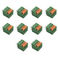 Hxchen KF141V 8P(2 x 4Pin) 2.54mm Pitch Spring Type PCB Terminal Blocks Connector Green - (10 Pcs)