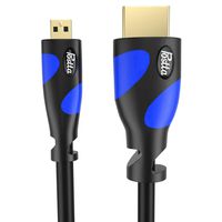 Micro HDMI Cable 6 Feet Postta Micro HDMI to HDMI Adapter Cable Support 4K,1080P,3D,Ethernet-Blue