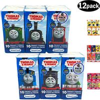 SmartCare Thomas Facial Tissue in Portable Pocket Value Set, 12 Pack for Kids Girls Boys Teens Women Mens