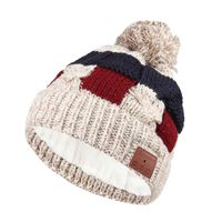 Pococina Upgraded 4.2 Bluetooth Beanie Hat Pom Pom Winter Knit Music Hat Cap Wireless Headphones Bluetooth Hat with Stereo Speaker Built-in Mic Birthday Gifts for Women Teen Girls - JB2 Plaid Beige