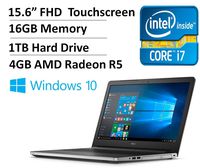 Dell Inspiron 15 5000 Series I5559 15.6 Inch Full HD Display Touchscreen Laptop (Intel Core i7-6500U 2.5GHz, 16GB RAM, 1TB HDD, 4GB AMD Radeon R5 M335 Graphics, Windows 10)