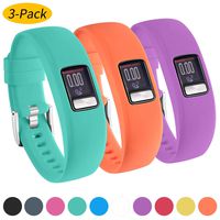 Watbro Bands for Garmin Vivofit 4, Smooth Silicone Replacement Wristbands for Garmin Vivofit 4 Activity Tracker, with Secure Metal Watch Clasp Buckle Straps Women Men Large Small