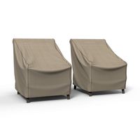 Budge P1W04PM1-2PK English Garden Patio Chair Cover (2 Pack) Heavy Duty and Waterproof, Extra Large (2-Pack), Tan Tweed