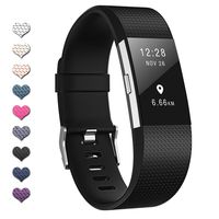 TreasureMax with Fitbit Charge 2 Bands for Women Men,Adjustable Soft Silicone Sports Replacement Fitbit Charge 2 hr Bands,Small/Large