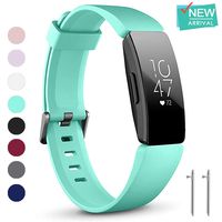 HQzon Compatible Bands/Clips Replacement for Fitbit Inspire & Fitbit Inspire HR Fitness Tracker, Made of Soft Comfortable Silicone（Band-Teal-L）