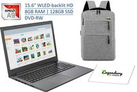 2019 Lenovo Ideapad 15.6 Inch HD Premium Business Laptop PC, AMD Dual-Core A9-9425, 8GB DDR4 RAM, 128GB SSD, DVD-RW, Windows 10, W/ Legendary Computer Backpack & Mouse Pad Bundle