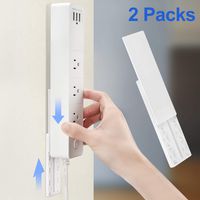 Self Adhesive Power Strip Wall Mount, Frylr No Damage Wall-mounted Fixator Holders Mount Reusable for Power Strips Cable Organizers, Photo Frame, Wall Clock, Cabinet Light, Movable(2 Pack)