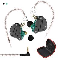 Andiker KZ ZSN-C Quad Driver Earphones DD+BA Hybrid Technology Electronic Crossover Wired Headset, Detachable Cable Heavy Bass Stereo in-Ear Earbuds with Storage Box (ZSN-C No mic, Cyan)