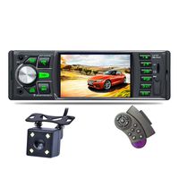 REAKOSOUND 4.0 Inch 1 Din Car Video Player MP5 Player Car FM Radio Player High-Definition LCD Display with 7 Color Backlight IR Rear View Camera