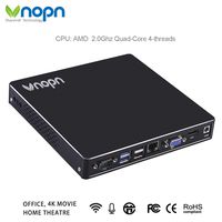 Mini PC Small Computers Fan Industrial Office Desktop Computer with Aluminum Case, AMD Quad Core 2.0 GHz Processor, 150Mbps WiFi 1000Mbps LAN, Support Linux Windows 7/8/10