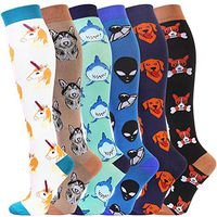 6 Pairs Compression Socks 20-30 mmHg for Men Women Medical Nurses Athletic Travel (Multicolored-6 Pairs, L/XL)