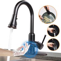 Touchless Kitchen Faucet,Soosi Motion Sensor Single Handle One/3 Hole Automatic Kitchen Faucet 3-function Kitchen Faucets with Pull Down Sprayer Spot Free Oil Rubber Bronze Stainless Steel Lead Free
