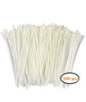 Durable-Ties Nylon Cable Ties Self Locking Zip Ties Strong Cable Tie-Wrap, 6 Inch Wire Ties, Pack of 500 (White)