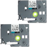 Clear Label Tape TZe-131 Replacement Brother PTouch Label Tape 12MM,Compatiable for Brother Label Tape PTD210 PTH100 PTD400AD PTP700 PTD600,2 Pack