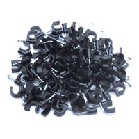 Dasunny 100Pcs 8mm Wire Clips Coaxial Cable Clips Cable Holder Clip for Management Cable, Black