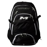 Miken Players Backpack (with 4 Bat Slots and Laptop Sleeve), Black/White