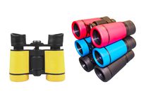 LUCKSTAR 4X30 Plastic Folding Binoculars Telescope, Gift Toy Binoculars Party Favors for Kids Outdoor (1 Set of 4 Pcs)