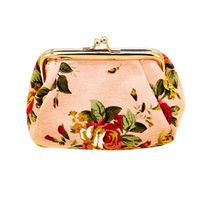 NEARTIME Women Wallet, Peony Print Small Wallet Hasp Purse Clutch Bag (Pink)
