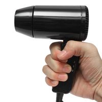 SanSiDo 12V 216W Travel Dryer Foldable Mini Blow Dryer Heat Blower Defroster Turbo Dryer Hot Wind Caravan Travel Camping, 2 Speed, Black