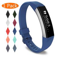 KingAcc Compatible Replacement Bands for Fitbit Alta HR, Fitbit Alta, Silicone Fitbit Alta HR Band Alta Band, Buckle Wristband Strap Women Men (1-Pack, Dark Blue, Large)