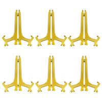 Artliving 10 inch Gold Plastic Easels or Stand/Plate Holders to Display Pictures or Other Items at Weddings, Home Decoration, Birthdays, Tables (6 Pack)