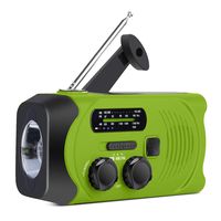 Emergency Hand Crank Solar Radio AM/FM NOAA Weather Radio with Bright Flashlight, 2000mAh Rechargeable Battery Operated, Backup Power Bank, SOS Alarm for Outdoor Emergency Radio(Green)