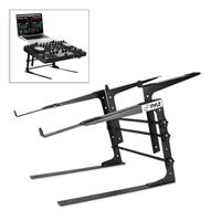 Pyle Portable Dual Laptop Stand - Universal Standing Table with Adjustable Height, Ergonomic Design & Anti-Slip Prongs for DJ Mixer, Sound Equipment, Workstation, Gaming & Home Use - PLPTS38