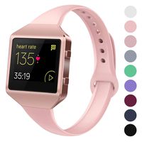 Acrbiutu Bands Compatible with Fitbit Blaze, Slim Thin Narrow Replacement Silicone Sport Accessory Strap Wristband with Metal Frame Compatible for Fitbit Blaze Women Men