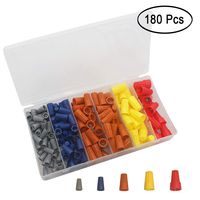 180PCS Electrical Wire Connectors Screw Terminals, Easy Twist On Connector Kit with Spring Inserted Cap Connections Assortment Set - Gray, Blue, Orange, Yellow and Red Connectors with Storage Box